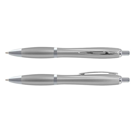 A set of Vistro Pen - Colour Match writing pens in a sleek gray finish, showcasing a smooth design with chrome accents.