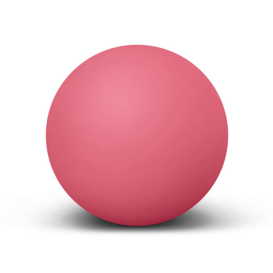 A solid pink Hi-Bounce Ball with a smooth texture and a round shape, featuring a logo.