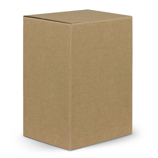A plain brown cardboard box with a rectangular shape and a flap top, featuring no logos or branding.