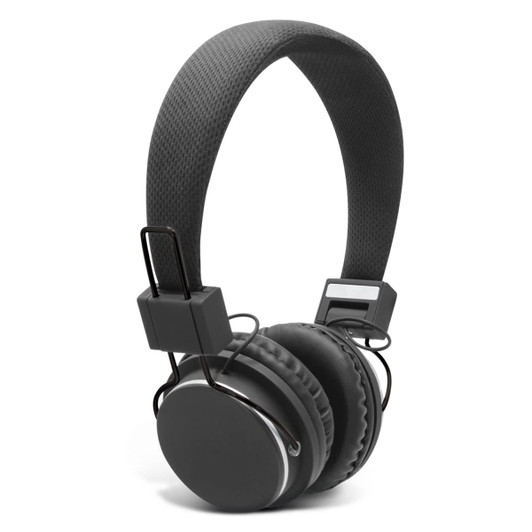 Opus Bluetooth Headphones featuring a sleek black design with cushioned ear pads and an adjustable headband.