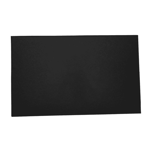 A black rectangular piece of material, smooth and solid in appearance, with no visible texture or design.