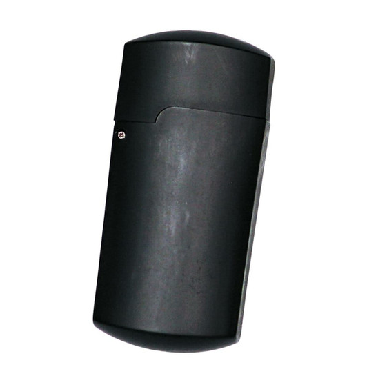 A pair of folding reading glasses in a sleek black case with a simple design and logo.