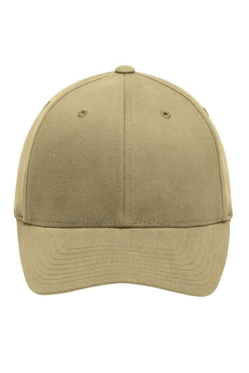 A khaki Original Flexfit® cap with a rounded crown and a curved brim, featuring a logo on the front.