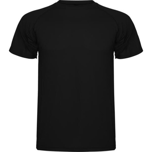 A black Montecarlo T-Shirt with short sleeves and a simple design. It features a logo on the front.