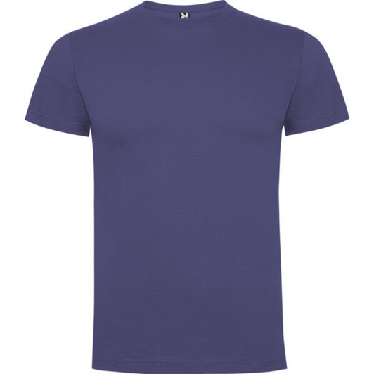 A purple Dogo Premium T-Shirt featuring a crew neck and short sleeves, with a branding logo at the collar.