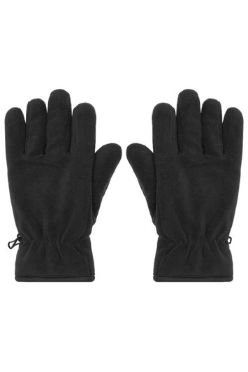 A pair of black Thinsulate™ fleece gloves with elastic adjustments at the wrists.