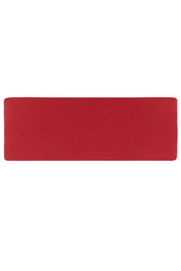 A red running headband with a plain design and no visible logos or branding.