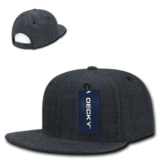 A grey 6 Panel High Profile Structured Snapback cap with a black label and a rear mesh panel.