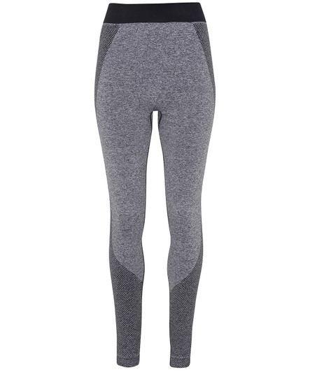 Seamless 3D Fit Sport Sculpt Leggings in a grey and black colourway, featuring a logo on the waistband.
