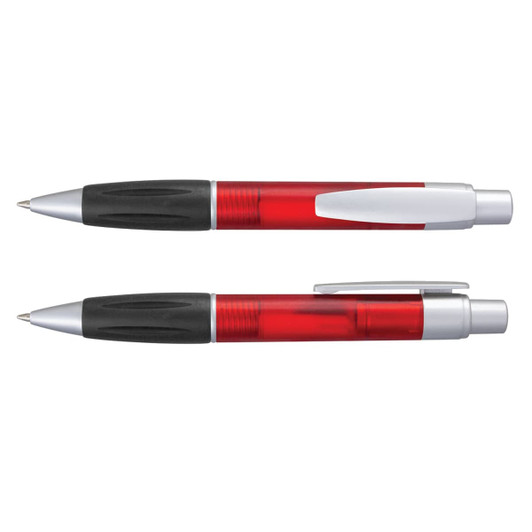 A set of Matrix Pens featuring a sleek design with a red barrel, silver accents, and a comfortable black grip.