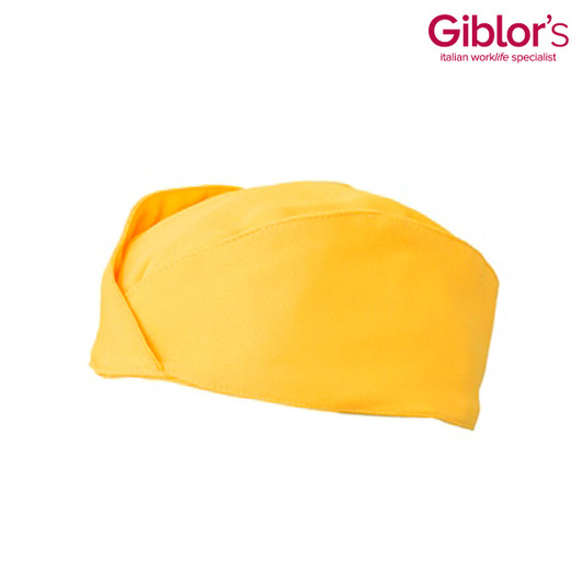 A yellow Panarea Hat with a simple design and a logo on one side.