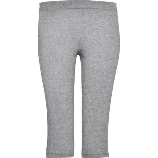 Mid-length leggings in a light grey colour, featuring a stretchy waistband and a simple design.