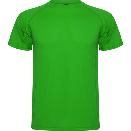 A green Montecarlo T-Shirt with short sleeves and a round neckline. It features a logo on the front.