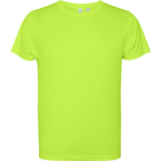 A bright lime green Estoril T-Shirt with a crew neck and short sleeves. Features a logo on the front.