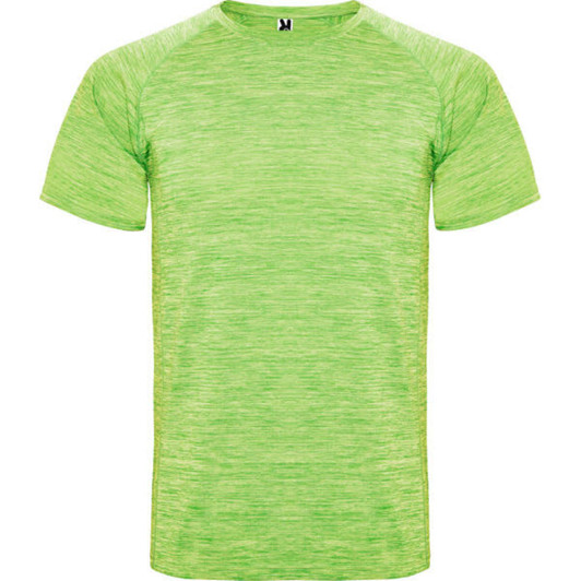 A bright green Austin T-Shirt with a textured pattern and a small logo on the neckline.