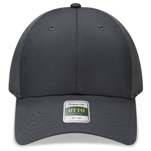 A grey, low-profile six-panel cap featuring a logo on the front.