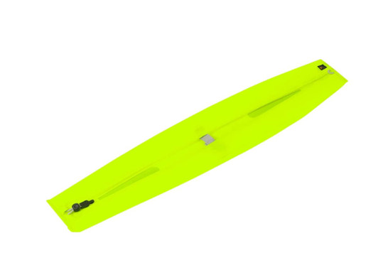 A bright yellow Reflex Rain Cover with a sleek design, featuring a nozzle and a logo.