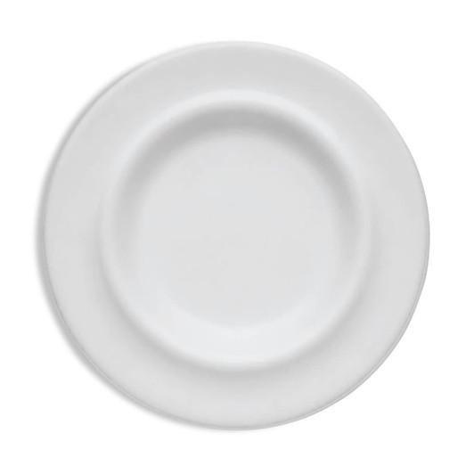 A plain white pet bowl with a deep rim and smooth surface, featuring a simple, unadorned design.
