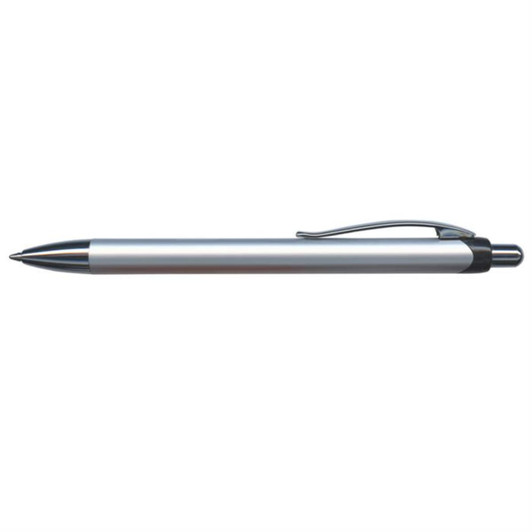 A metal pen named Arizona Pen featuring a sleek silver finish and a black tip.