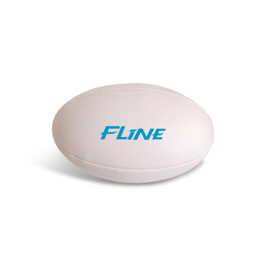 A promotional AFL ball in white with a blue logo, designed for leisure and outdoor sports activities.