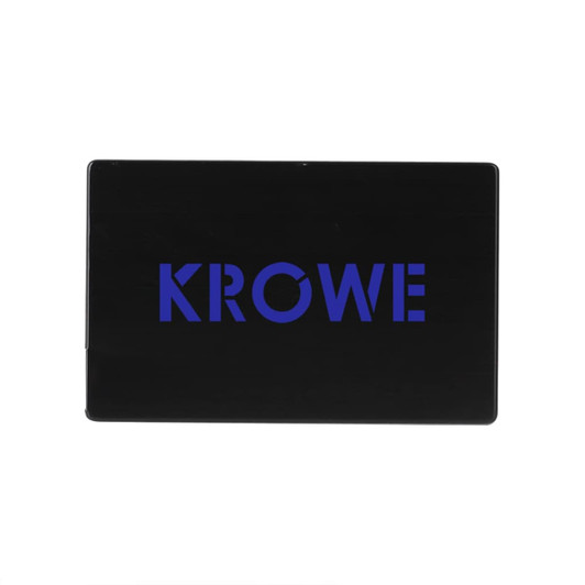 A black flash drive with a blue logo, featuring a sleek and compact design suitable for technology and phone use.