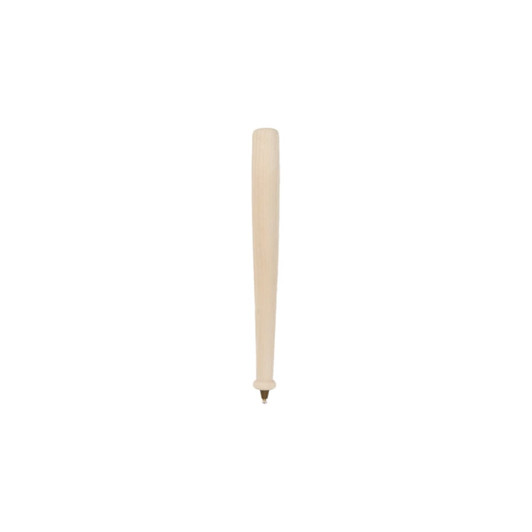 A wooden pen shaped like a baseball bat, featuring a natural wood finish and a gold nib. It has a simple design.