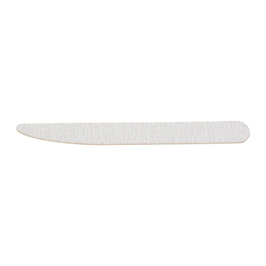 A pack of 50 wooden knife-shaped nail files in a light wood colour with a textured surface.
