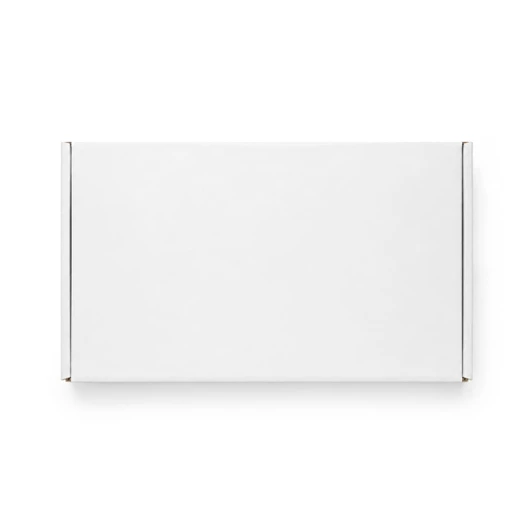 A white custom box with a locking lid, measuring 290 x 175 x 60mm, featuring a simple design.