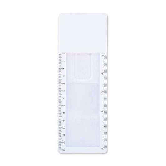 A Focus Bookmark Magnifier Ruler featuring a transparent magnifying section with measurement markings along one edge.