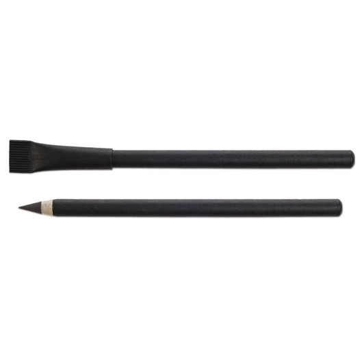 A black inkless pen set featuring a pointed tip and a flat edge, both with a sleek design and no visible branding.