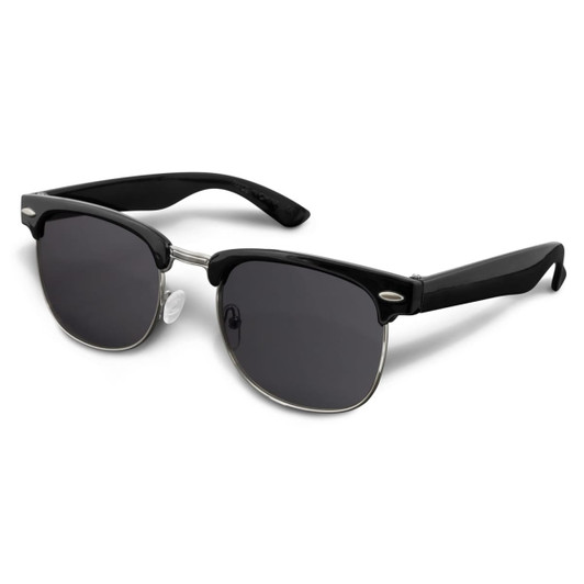 Maverick Sunglasses feature a classic design with black frames and gray lenses.