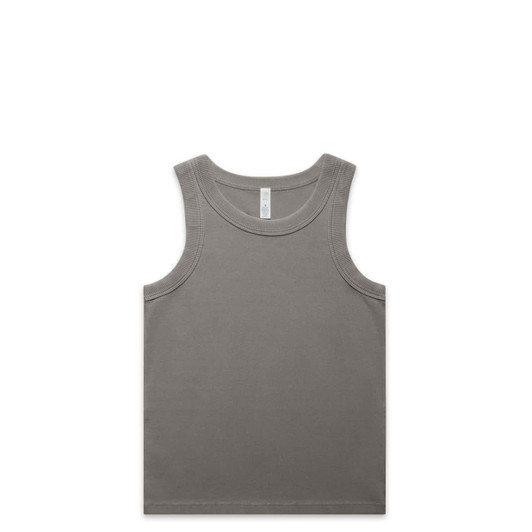 A faded organic rib tank in olive green, featuring a classic sleeveless design and has a logo.