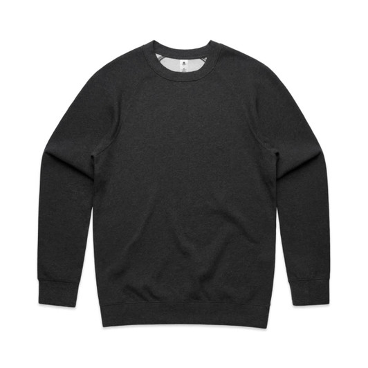 A black jumper with long sleeves and a crew neckline, featuring a branded label inside.