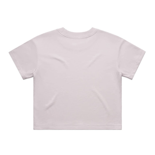 A light grey T-shirt with a crew neck and short sleeves, featuring a plain back design and no logos.