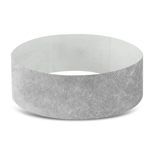 A Tyvek event wristband in a gray design, suitable for use in exhibitions and events.