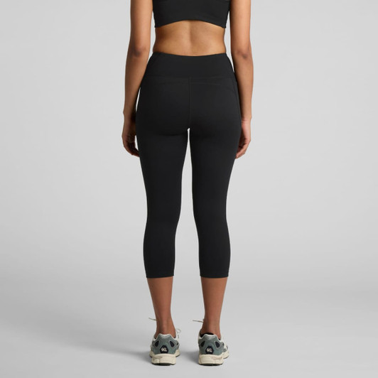 Active mid leggings in black, featuring a high waist and a fitted style, with visible branding.
