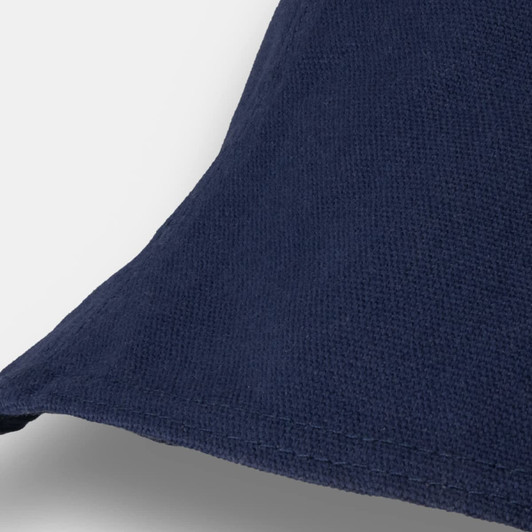 A navy blue Byron Bucket Hat with a textured fabric and a curved brim, featuring a logo.