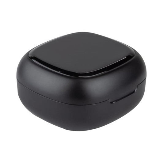 A black charging case for Norton TWS earbuds, featuring a smooth, rounded design and a simple closure.