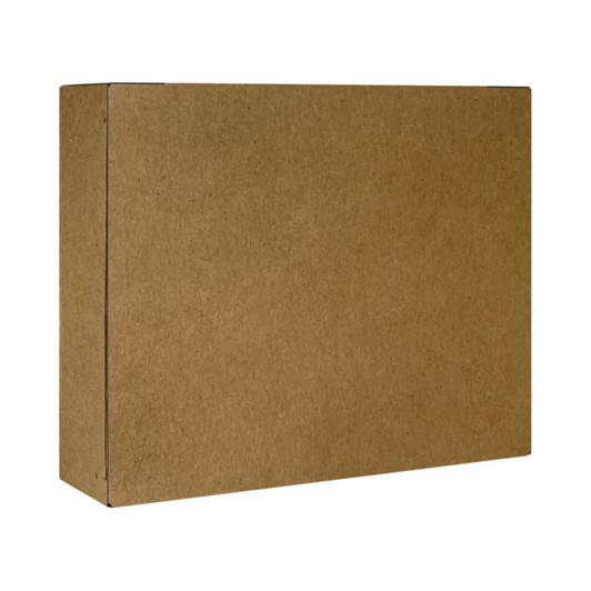 A plain brown cardboard box with straight edges and no visible branding or text.