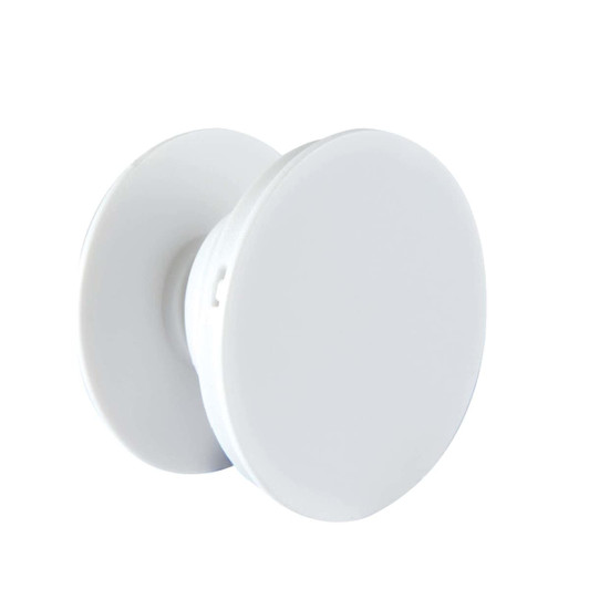 A Phone Grip in a sleek, white design, featuring a round, flat surface ideal for enhanced phone handling.