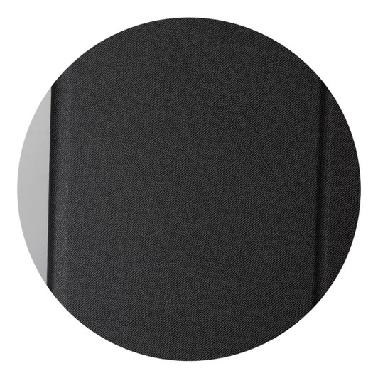 A black tablet case with a textured finish, featuring a logo. Suitable for protecting tablets.