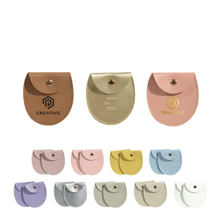 Oval PU Leather Jewellery Pouch