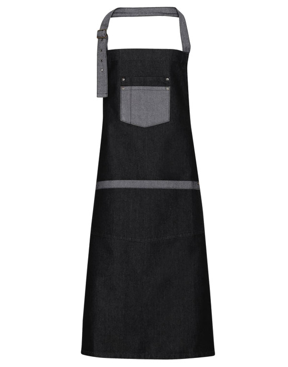 Domain Contrast Denim Bib Apron