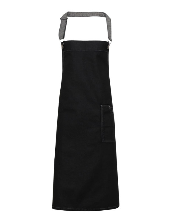 District Wax-Look Denim Bib Apron