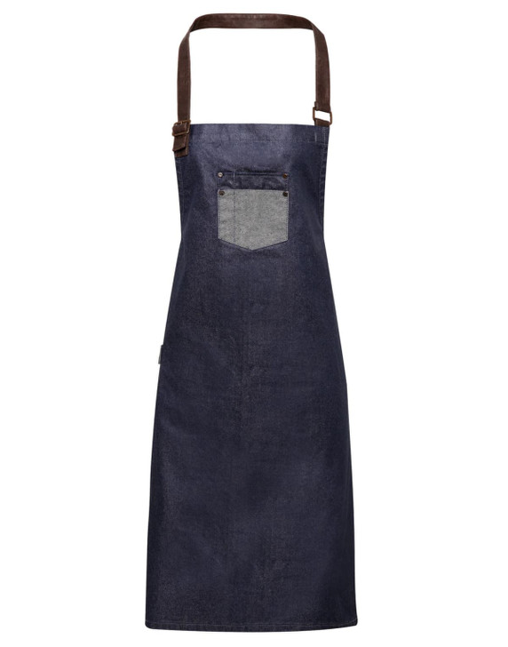 Division Wax-Look Denim Bib Apron