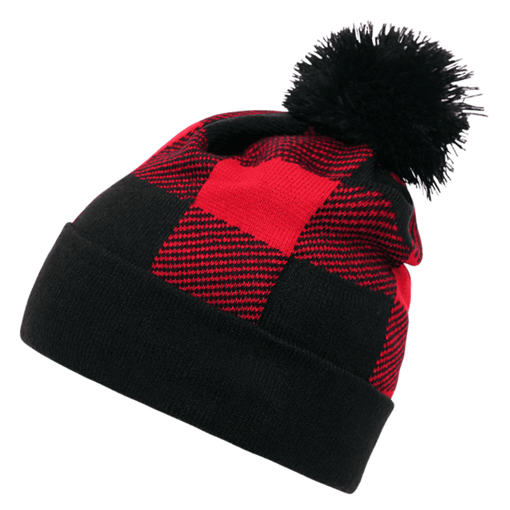 Pom Plaid Beanies