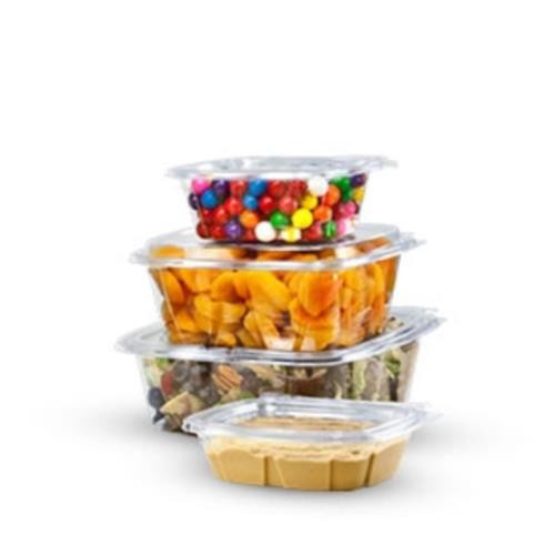 CLEARPAC SAFESEAL HINGED CONTR PLAS 12-OZ CLEAR