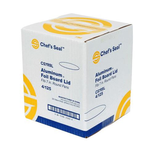 CHEFS SEAL CS7RBL 7" ROUND BOARD LID  LAMINATED WHITE FOR CS7R PAN (CASE OF 500)