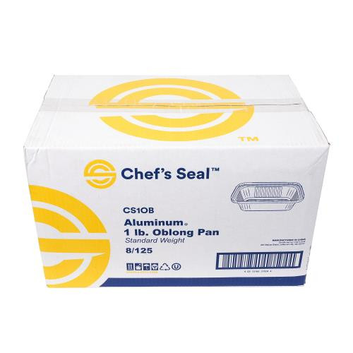 CHEFS SEAL CS1OB OBLONG FOIL PAN 1.0LB  ALUM STANDARD WEIGHT SILVER (CASE OF 1000)