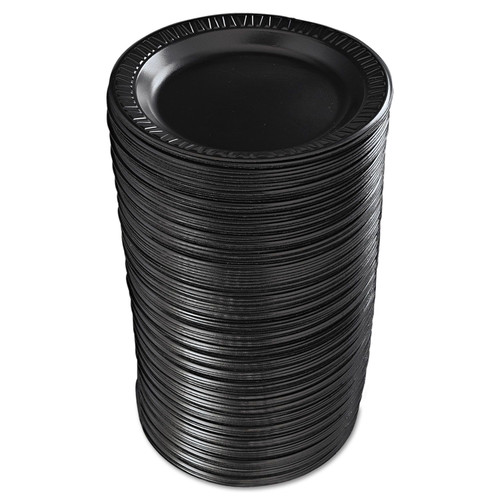 DART 9PBQR QUIET CLASSIC PLATE FOAM  9" BLACK (CASE OF 500)